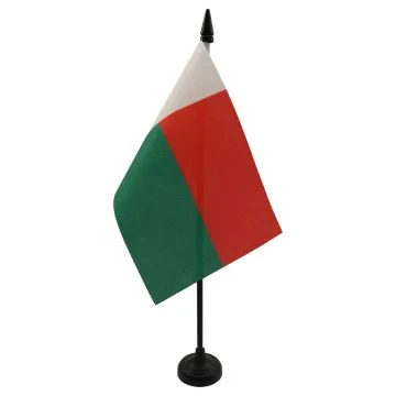 DRAPEAU DE TABLE MADAGASCAR 15x10cm - PETIT DRAPEAUX DE BUREAU MALGACHE 10 x 15 cm