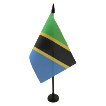 DRAPEAU DE TABLE TANZANIE 15x10cm - PETIT DRAPEAUX DE BUREAU TANZANIEN 10 x 15 cm
