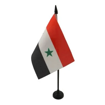 DRAPEAU DE TABLE SYRIE 15x10cm - PETIT DRAPEAUX DE BUREAU SYRIEN 10 x 15 cm