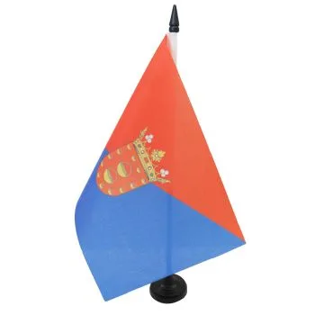 DRAPEAU DE TABLE LANZAROTE 21x14cm - PETIT DRAPEAUX DE BUREAU LANCEROTTE - LAS PALMAS - CANARIES 14 x 21 cm
