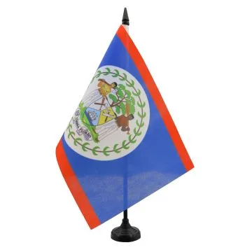 DRAPEAU DE TABLE BELIZE 21x14cm - PETIT DRAPEAUX DE BUREAU BÉLIZIEN 14 x 21 cm