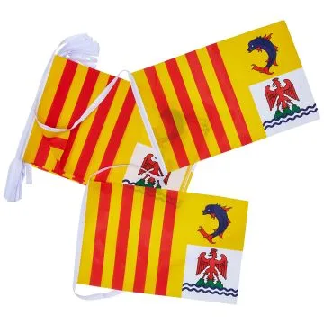 Guirlande Drapeau Provence-Alpes-Côte d'Azur 12 mètres | 20 drapeaux 45x30 cm
