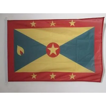 DRAPEAU GRENADE 150x90cm - DRAPEAU GRENADIN 90 x 150 cm Spécial Extérieur - DRAPEAUX