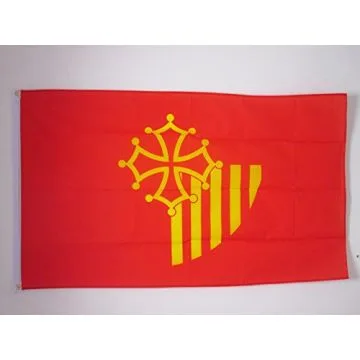 DRAPEAU LANGUEDOC-ROUSSILLON 150x90cm - DRAPEAU LANGUEDOCIEN - FRANCE 90 x 150 cm - DRAPEAUX