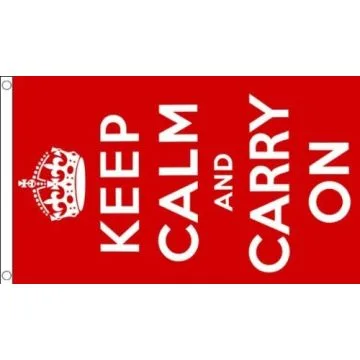 DRAPEAU KEEP CALM AND CARRY ON 150x90cm - DRAPEAU ANGLAIS - ROYAUME-UNI - UK 90 x 150 cm - DRAPEAUX