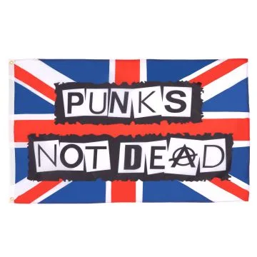 DRAPEAU PUNKS NOT DEAD 150x90cm - DRAPEAU ANGLAIS - ROYAUME-UNI - UK 90 x 150 cm - DRAPEAUX