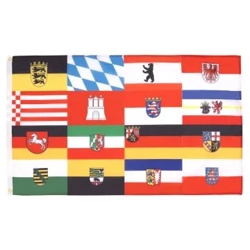 DRAPEAU 16 LANDERS D\'ALLEMAGNE 150x90cm - DRAPEAU LANDER ALLEMANDS - LAND ALLEMAND 90 x 150 cm - DRAPEAUX