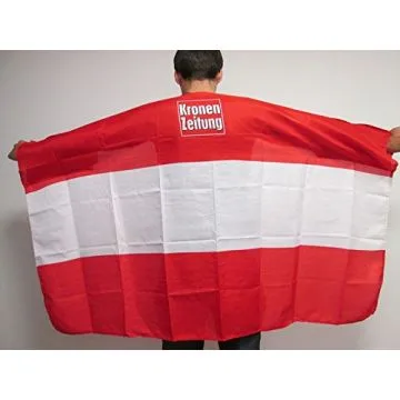 DRAPEAU CAPE AUTRICHE 150x90cm - BODY FLAG SUPPORTER AUTRICHIEN 90 x 150 cm