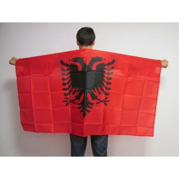 DRAPEAU CAPE ALBANIE 150x90cm - BODY FLAG SUPPORTER ALBANAIS 90 x 150 cm