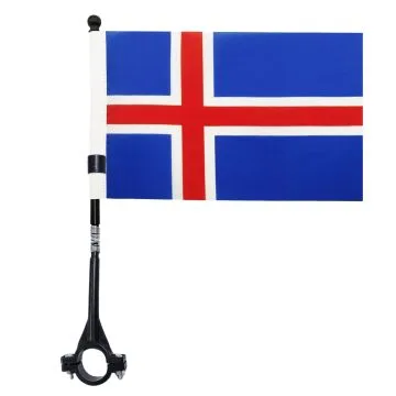 DRAPEAU DE VELO ISLANDE 21x14cm - PETIT BIKE FLAG ISLANDAIS 14 x 21 cm