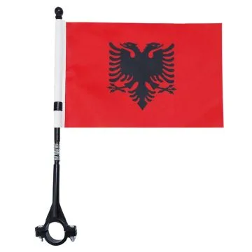 DRAPEAU DE VELO ALBANIE 21x14cm - PETIT BIKE FLAG ALBANAIS 14 x 21 cm