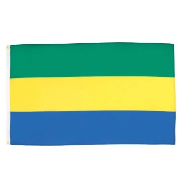 DRAPEAU GABON 150x90cm - DRAPEAU GABONAIS 90 x 150 cm - DRAPEAUX