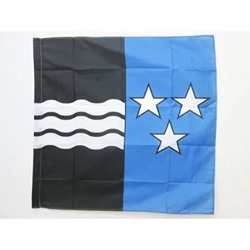 DRAPEAU CANTON D\'ARGOVIE 90x90cm - DRAPEAU AARGAU - AG SUISSE 90 x 90 cm Fourreau pour hampe