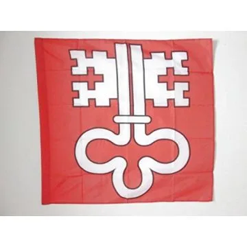 DRAPEAU CANTON DE NIDWALD 90x90cm - DRAPEAU NIDWALDEN - NW SUISSE 90 x 90 cm Fourreau pour hampe