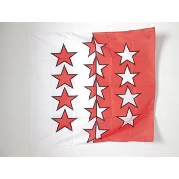 DRAPEAU CANTON DU VALAIS 90x90cm - DRAPEAU WALLIS - VS SUISSE 90 x 90 cm Fourreau pour hampe
