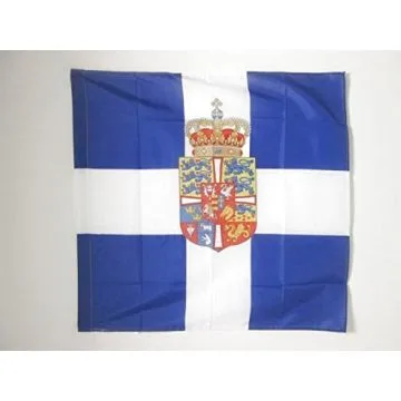 DRAPEAU ETENDARD ROYAL DE GRÍ?CE 1936-1967 90x90cm - DRAPEAU ROI GREC 90 x 90 cm Fourreau pour hampe