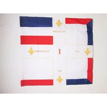 DRAPEAU ORDONNANCE DU 1ER RÍ?GIMENT Dâ??INFANTERIE DE LIGNE DE 1791 Í? 1794 90x90cm - DRAPEAU INFANTERIE DU ROYAUME DE FRANCE 90 x 90 cm Fourreau pour hampe