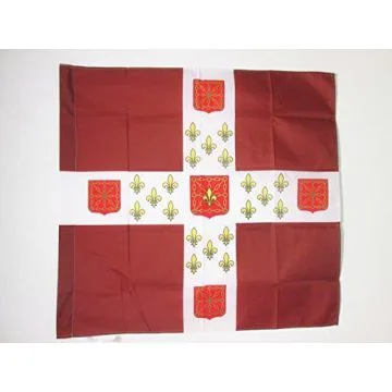 DRAPEAU ORDONNANCE DU RÍ?GIMENT DE NAVARRE 1558-1793 90x90cm - DRAPEAU INFANTERIE DU ROYAUME DE FRANCE 90 x 90 cm Fourreau pour hampe