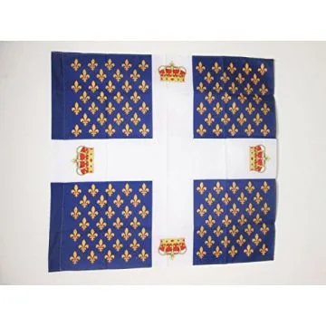 DRAPEAU ORDONNANCE DU RÍ?GIMENT DES GARDES FRANÍ?AISES 1563-1789 90x90cm - DRAPEAU INFANTERIE DU ROYAUME DE FRANCE - BRISSAC 90 x 90 cm Fourreau pour hampe