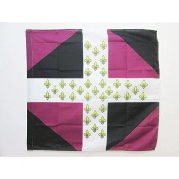 DRAPEAU ORDONNANCE DU RÍ?GIMENT ROYAL-AUVERGNE 1776-1791 90x90cm - DRAPEAU GÍ?TINAIS 90 x 90 cm Fourreau pour hampe