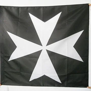 DRAPEAU ORDRE DES CHEVALIERS DE L\'HOPITAL DE SAINT JEAN DE JÍ?RUSALEM 90x90cm - DRAPEAU CATHOLIQUE 90 x 90 cm Fourreau pour hampe