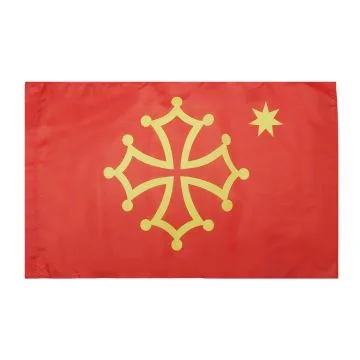 DRAPEAU OCCITANIE AVEC Í?TOILE 150x90cm - DRAPEAU OCCITAN - FRANCE 90 x 150 cm Fourreau pour hampe