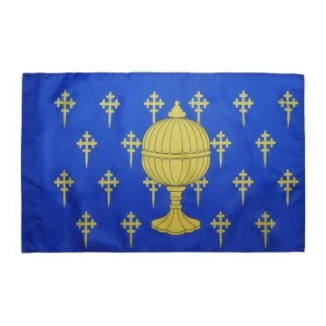 DRAPEAU ROYAUME DE GALICE 409-1833 150x90cm - DRAPEAU ROYAL GALICIEN - REINO DE GALICIA 90 x 150 cm Fourreau pour hampe