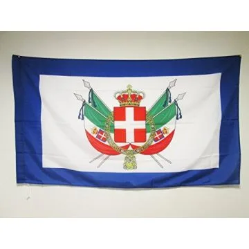 DRAPEAU ARMES ROYAUME D\'ITALIE 1861-1870 150x90cm - DRAPEAU ROYAL ITALIEN 90 x 150 cm Fourreau pour hampe