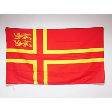 DRAPEAU NORMANDIE CROIX DE OLAF 2 LIONS 150x90cm - DRAPEAU NORMAND 90 x 150 cm Fourreau pour hampe