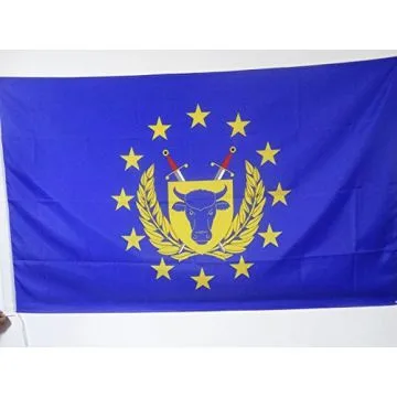 DRAPEAU FORCES ARMÍ?ES UNION EUROPÍ?ENNE 150x90cm - DRAPEAU ARMÍ?E UE 90 x 150 cm Fourreau pour hampe