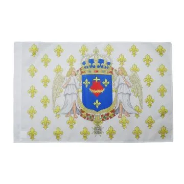 DRAPEAU ROYAUME DE FRANCE ANGES SACRÍ? CÅ?UR 150x90cm - DRAPEAU ROYALISTE PAVILLON DU ROI ANCIEN RÍ?GIME JÍ?SUS 90 x 150 cm Fourreau pour hampe