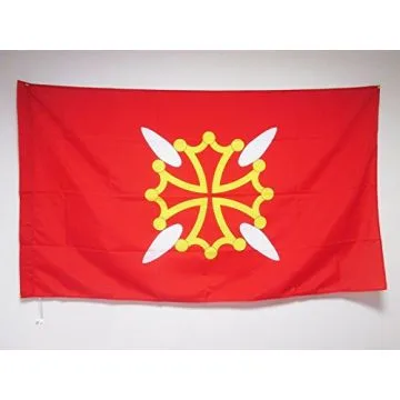 DRAPEAU HAUTE-GARONNE 150x90cm - DRAPEAU DÍ?PARTEMENT FRANÍ?AIS - MIDI-PYRÍ?NÍ?ES 90 x 150 cm Fourreau pour hampe