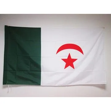 DRAPEAU ALGÍ?RIE NATIONALISTE 1960 150x90cm - DRAPEAU ALGÍ?RIEN INDÍ?PENDENTISTE 90 x 150 cm Fourreau pour hampe
