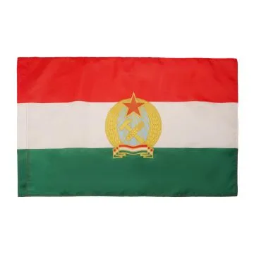 DRAPEAU RÍ?PUBLIQUE POPULAIRE DE HONGRIE 1949-1956 150x90cm - DRAPEAU HONGROIS COMMUNISTE - RAKOSI 90 x 150 cm Fourreau pour hampe