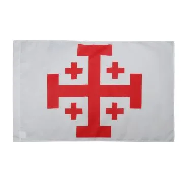DRAPEAU ORDRE DU SAINT-SÍ?PULCRE DE JÍ?RUSALEM 150x90cm - DRAPEAU CHRÍ?TIEN 90 x 150 cm Fourreau pour hampe