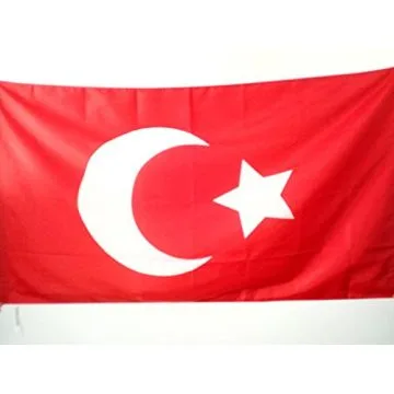 DRAPEAU EMPIRE OTTOMAN 150x90cm - DRAPEAU ANCIENNE TURQUIE 90 x 150 cm Fourreau pour hampe