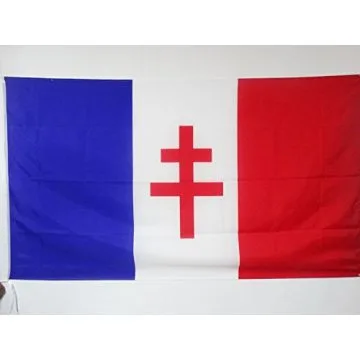 DRAPEAU FRANCE LIBRE 1940-1944 150x90cm - DRAPEAU FRANÍ?AIS DE LA RÍ?SISTANCE 90 x 150 cm Fourreau pour hampe