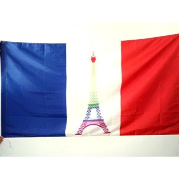 DRAPEAU FRANCE ARC-EN-CIEL 150x90cm - DRAPEAU FRANÍ?AIS GAY - LGBT 90 x 150 cm Fourreau pour hampe