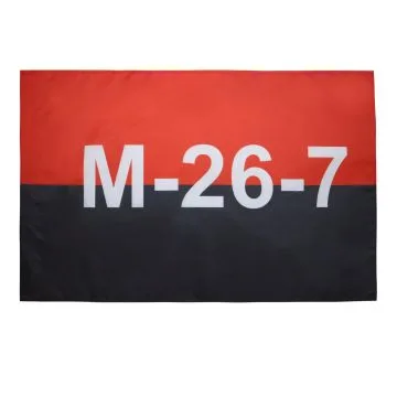 DRAPEAU CUBA MOUVEMENT DU 26 JUILLET 150x90cm - DRAPEAU M-26-7 - FIDEL CASTRO 90 x 150 cm Fourreau pour hampe