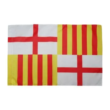 DRAPEAU BARCELONE 150x90cm - DRAPEAU VILLE DE BARCELONA 90 x 150 cm Fourreau pour hampe