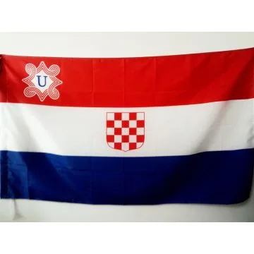 DRAPEAU Í?TAT INDÍ?PENDANT DE CROATIE 1941-1945 150x90cm - DRAPEAU CROATE OUSTACHIS 90 x 150 cm Fourreau pour hampe
