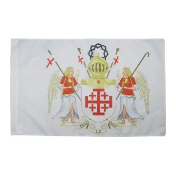 DRAPEAU ORDRE Í?QUESTRE SAINT-SÍ?PULCRE DE JÍ?RUSALEM 150x90cm - DRAPEAU CHRÍ?TIEN 90 x 150 cm Fourreau pour hampe
