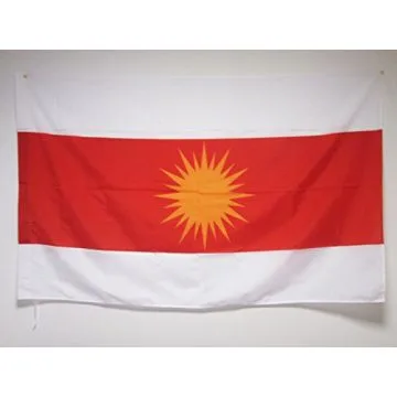 DRAPEAU YESIDI NOUVEAU 150x90cm - DRAPEAU YÍ?ZIDISME 90 x 150 cm Fourreau pour hampe
