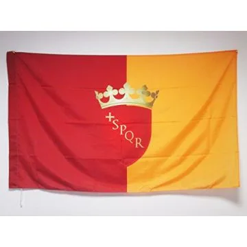 DRAPEAU VILLE DE ROME AVEC ARMES 150x90cm - DRAPEAU ROMA - ITALIE 90 x 150 cm Fourreau pour hampe