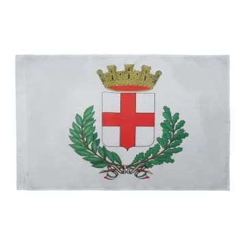 DRAPEAU VILLE DE MILAN AVEC ARMES 150x90cm - DRAPEAU MILANAIS - MILANO 90 x 150 cm Fourreau pour hampe