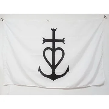 DRAPEAU CROIX DE CAMARGUE 150x90cm - DRAPEAU CAMARGUAIS 90 x 150 cm Fourreau pour hampe