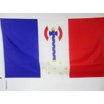 DRAPEAU FRANCE RÍ?GIME DE VICHY 150x90cm - DRAPEAU FRANÍ?AIS MARÍ?CHAL PÍ?TAIN 90 x 150 cm Fourreau pour hampe