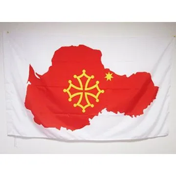 DRAPEAU OCCITANIE CARTE 150x90cm - DRAPEAU OCCITAN - FRANCE 90 x 150 cm Fourreau pour hampe