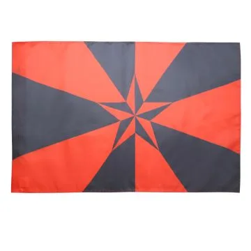 DRAPEAU ANARCHIE ETOILE 3D 150x90cm - DRAPEAU ANARCHIQUE 90 x 150 cm Fourreau pour hampe