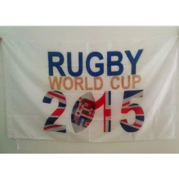 DRAPEAU COUPE DU MONDE DE RUGBY 2015 150x90cm - DRAPEAU WORLD CUP 90 x 150 cm Fourreau pour hampe